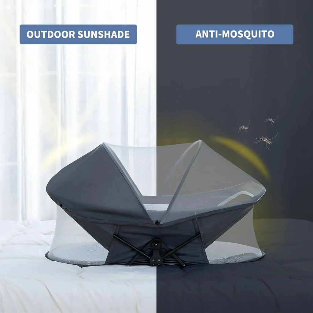 Travel Bassinet Portable Bassinet,Portable Travel Crib Infant Travel Bed With Mosquito Net And Canopy,Lightweight And