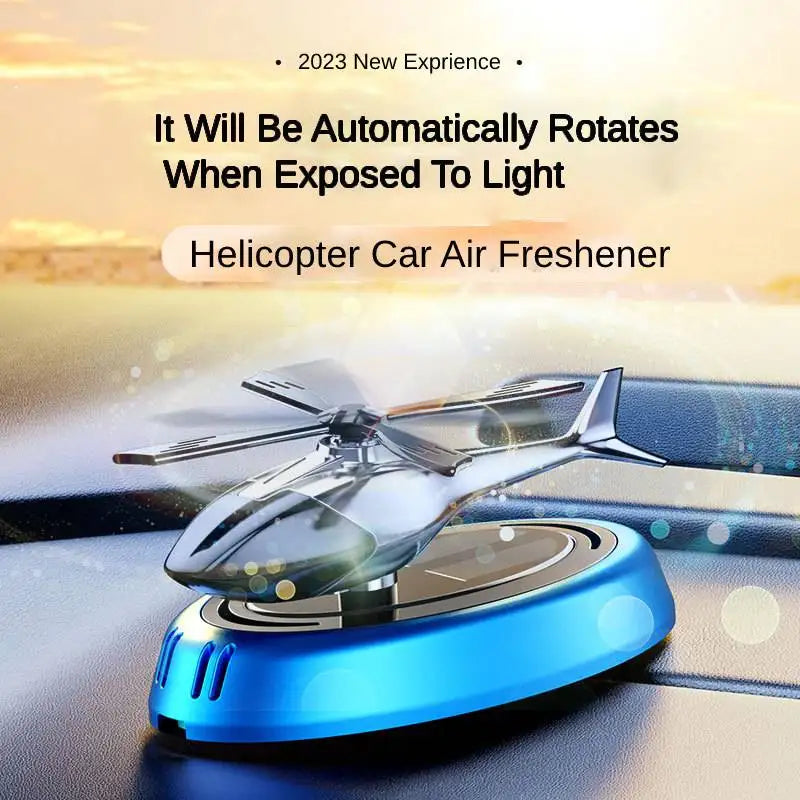 Solar Rotating Helicopter Diffuser Car Air Freshener Decoration Propeller Aromatherapy Fragrance Perfume Auto Interior Deodorant
