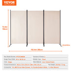 VEVOR 3/4/6 Panel Room Divider Folding Privacy Screen and Portable Freestanding Room Partitions for Office Bedroom Study Hotel
