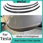 For Tesla Model 3/Y/S/Highland Spoiler Real Carbon Fiber Original High Performance Auto Trunk Tail Wing Car Exterior Accessories