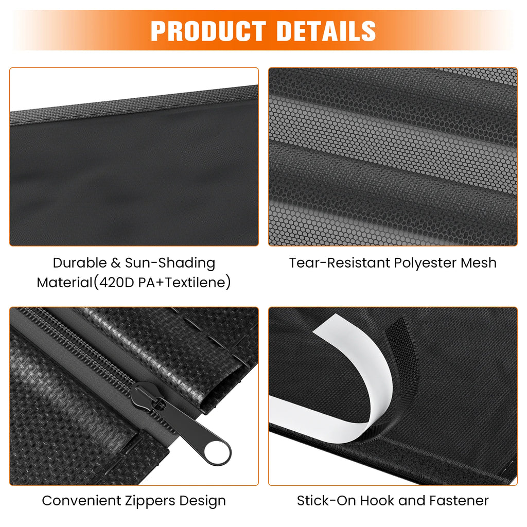 Magnetic Screen Door, Mosquito Net for VW T5 T6 Sliding Door Fly Screen Insect Protection and Sun Protection Side Door Shade Net