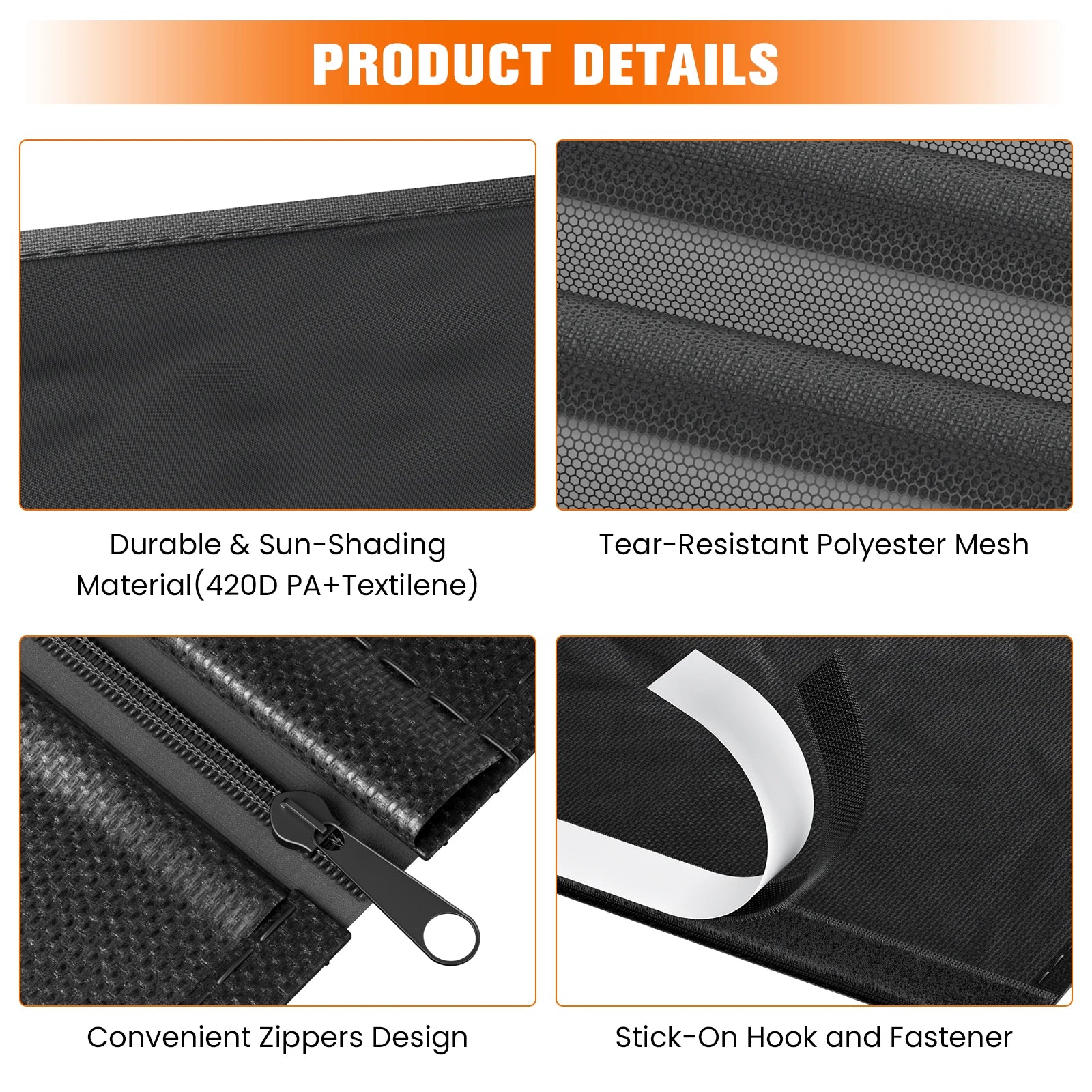 Magnetic Screen Door, Mosquito Net for VW T5 T6 Sliding Door Fly Screen Insect Protection and Sun Protection Side Door Shade Net