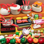 Cutting Play Food Toy for Kids Kitchen Pretend Fruit &Vegetables Accessories Educational Toy Food kit for Toddler Children Gift