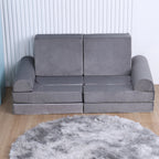 Toddler Play Sofa Multifunctional Kids Play Couch Set, Toddler Sofa for Bedrooms Living Room, Beige Gray color