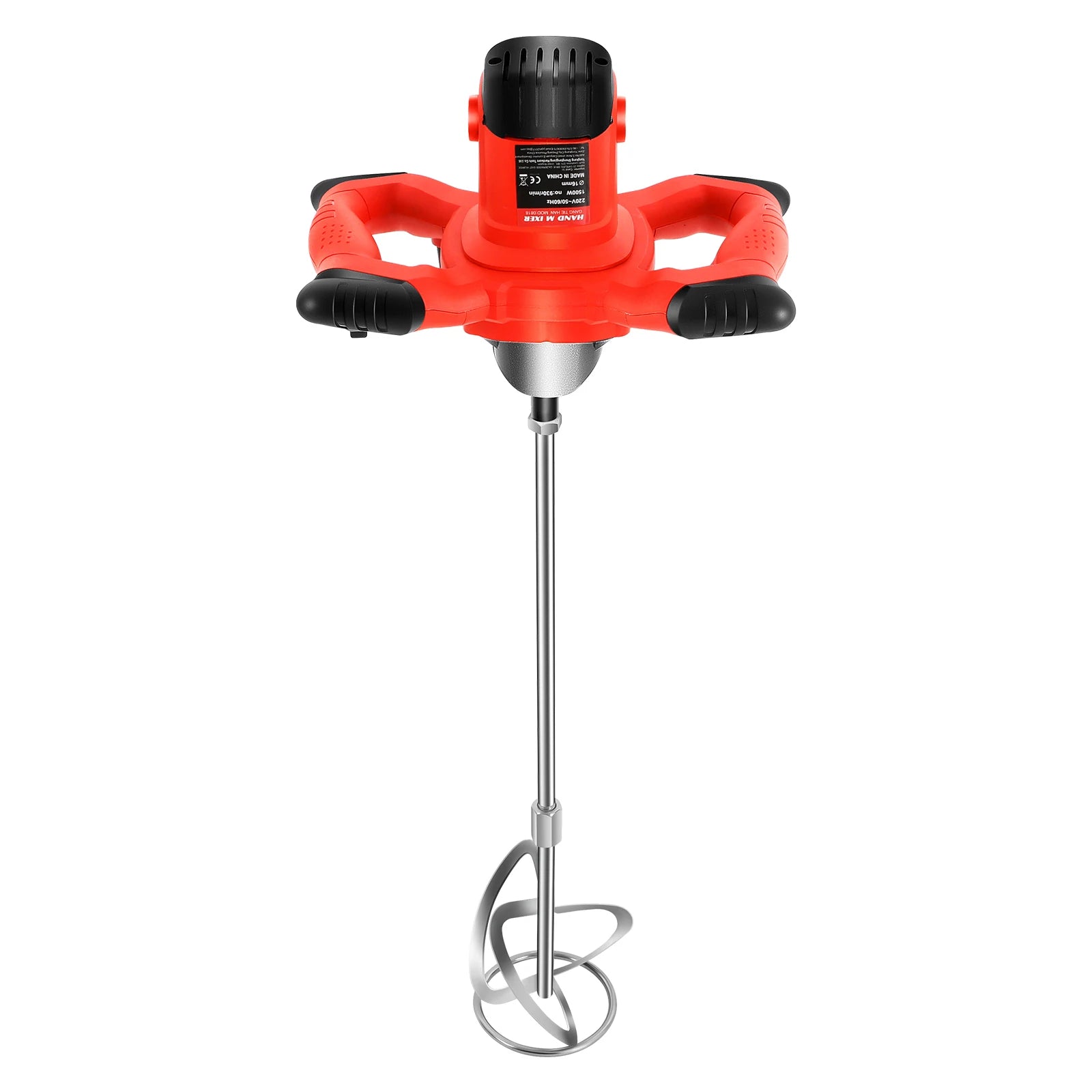 1500W Electric Concrete Mixer Machine Highly Resistant  Handheld Cement Mortar Plaster Mixer 6-Speed Adjustment 930rmp