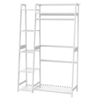 Bamboo Garment Rack with Shelves, Clothing Rack for Hanging Clothes, Freestanding Closet Organizer for Living Room Bedroom