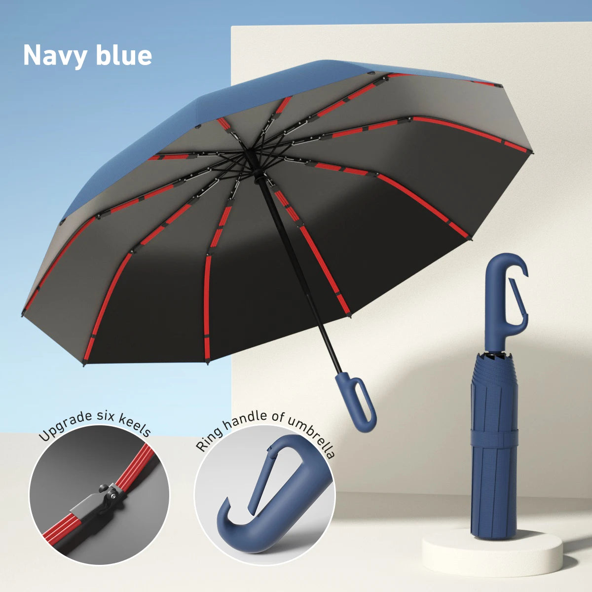 Strong Windproof Automatic Umbrella 72 Bones Sunshade Uv Protection Folding Men's Umbrella Buckle Rain Large Parasol for Women