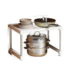 Expandable Kitchen Cabinet Storage Rack Pot Organizer Divider Adjustable Sink Storage Shelf Home Organization Solution