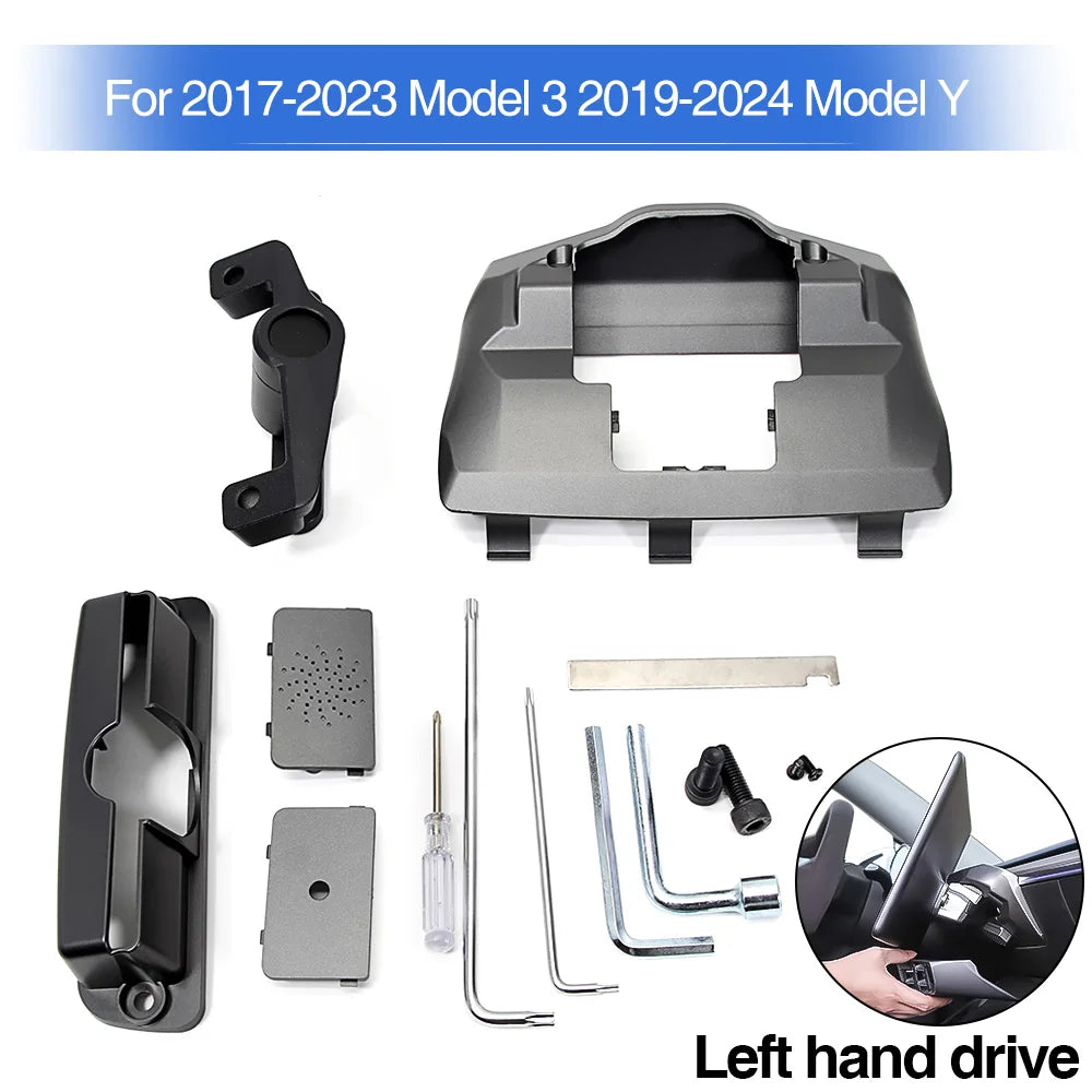 Newest for Tesla 2017-2024 Model Y Model 3 Swivel Holder Mount Highland Tilt Screen Rotating Bracket Kit Display Monitor Rotate