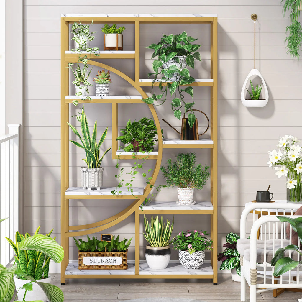 Tribesigns Bookshelf Industrial 5 Tier Etagere Bookcase, Freestanding Tall Bookshelves Display Shelf Storage Organizer