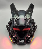 Rechargeable LED Helmet Mask Futuristic Light-Up Face Cover for Rave Festival Cosplay Party RGB Programmable Adjustable Gear
