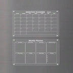 Magnetic Acrylic Calendar for Fridge Refrigerator Monthly Dry Erase Board Markers & Magnetic Pen Holder, Organic Glass Clea