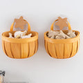 Kitchen Hanging Garlic Storage Basket Rattan Organizer Ginger Onion Vegetable Basket Wall Mounted Cabinet Door Hanging Bin