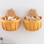 Kitchen Hanging Garlic Storage Basket Rattan Organizer Ginger Onion Vegetable Basket Wall Mounted Cabinet Door Hanging Bin