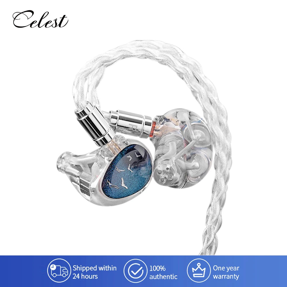 New Celest Phoenixcall Headphones 1DD+2BA+2 Flat Panel Driver in-Ear Earphone Monitors 5 Hybrid Drivers Headset for IEMs Cable