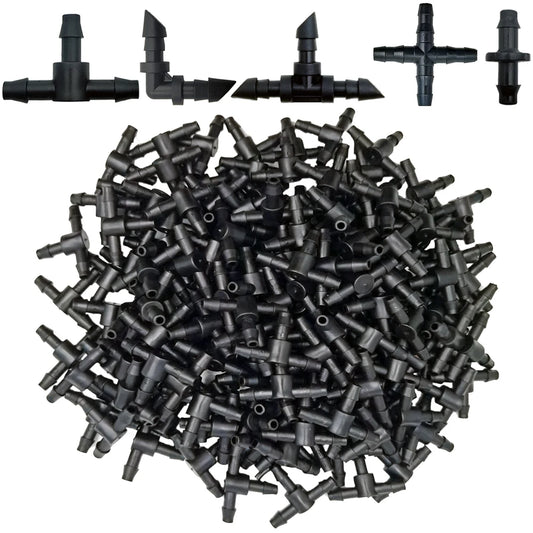 4/7mm Hose Dripper Water Tee Connector Plastic Barbed 1/4" Pipe Tubing Watering Coupling Joint Garden Micro Drip Irrigation Tool