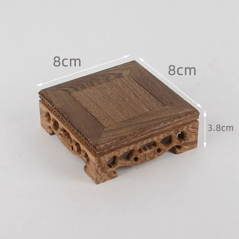 Retro Wooden Tea Tray Table Small Square Teapot Bases Bonsai Stand Bonsai Pedestal Wooden Base Vintage Furniture Home Decor
