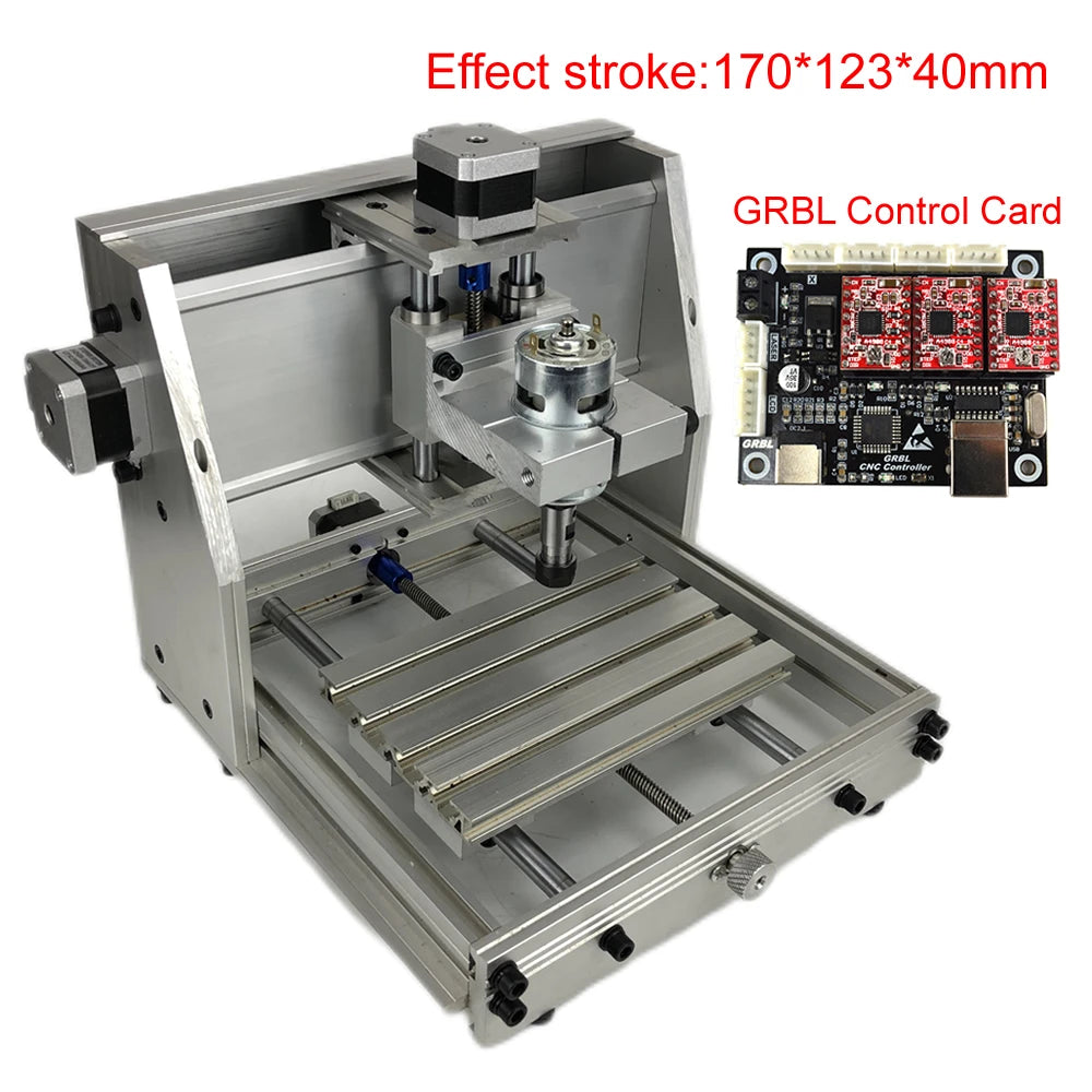 Aluminum Mini CNC Frame Kit T8 Screw 775 Spindle Motor ER11 Collet Chuck DIY CNC Engraving Machine Stroke XYZ 170x120x40mm