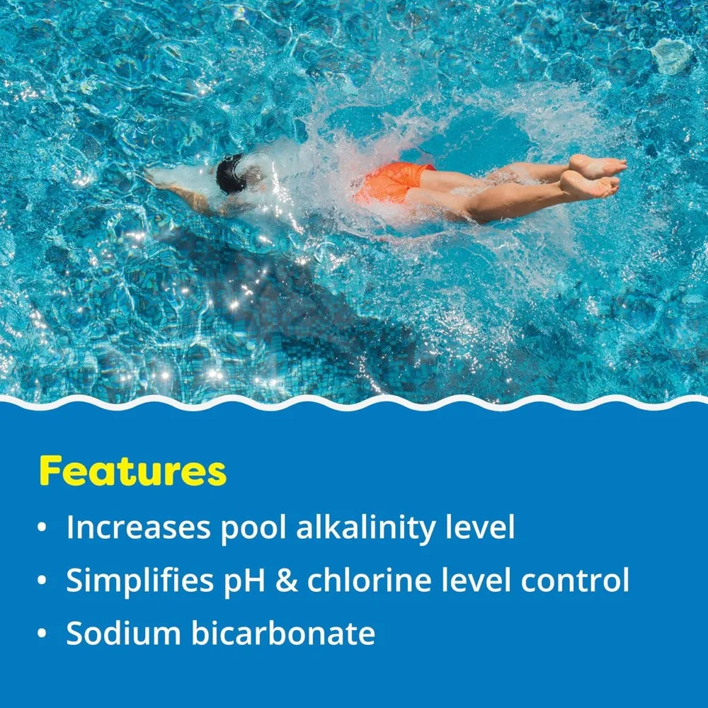 Alkalinity Increaser for Swimming Pools - Raises Alkalinity and Balances pH Levels   100% Sodium Bicarbonate  25 Pounds