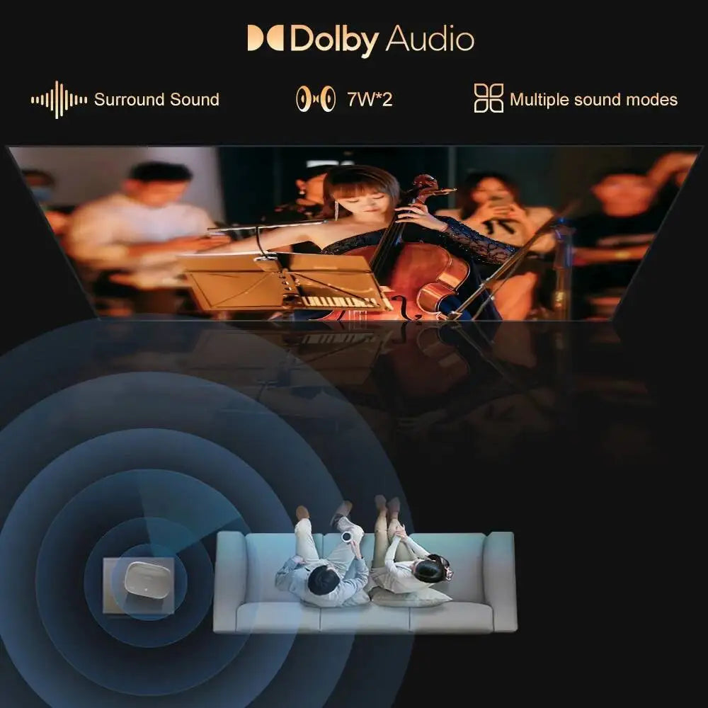 Touyinger Everycom HQ10W Full HD 4K 26000 lumens Home Video Smart TV 2+64GB Cinema Projector Professional Dolby