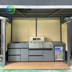 Outdoor Bbq Kitchen With Sink and Fridge With Kitchen And Shed All In One Design For Ultimate Outdoor Living