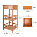 2/3 Tier Bamboo Bedside Table Sofa End Table with Drawer Plant Display Storage Shelf Unit