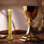 Christian Pocket Holy Water Sprinkler with Leather Storage Bag Religious Copper Holy Water Container Dispenser Travel Sprinkler