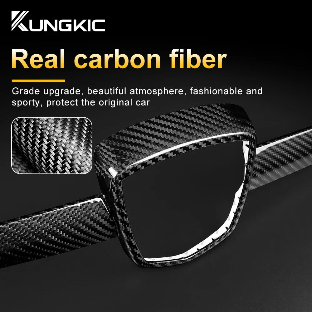 Real Hard Carbon Fiber Front Logo Frame Cover For Abarth 595 695 2012 2013 2014 2015 2016 2017 2018 2019 2020 2021 2022 2023