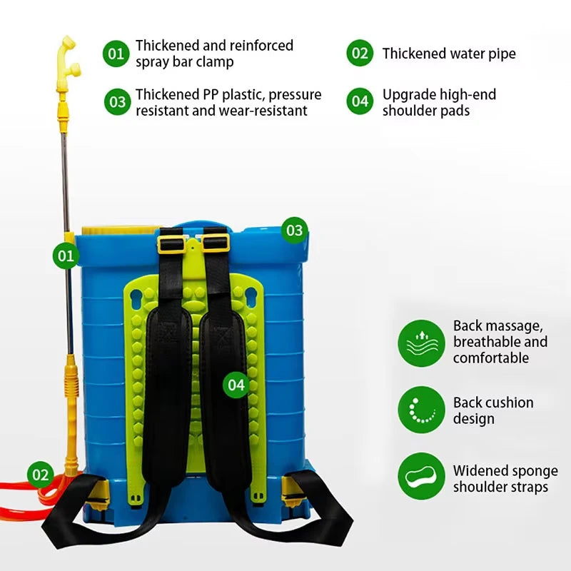 16L/20L Backpack Electric Sprayer Lithium Battery High Pressure Spray Atomizer Agricultural Farming Garden Tools