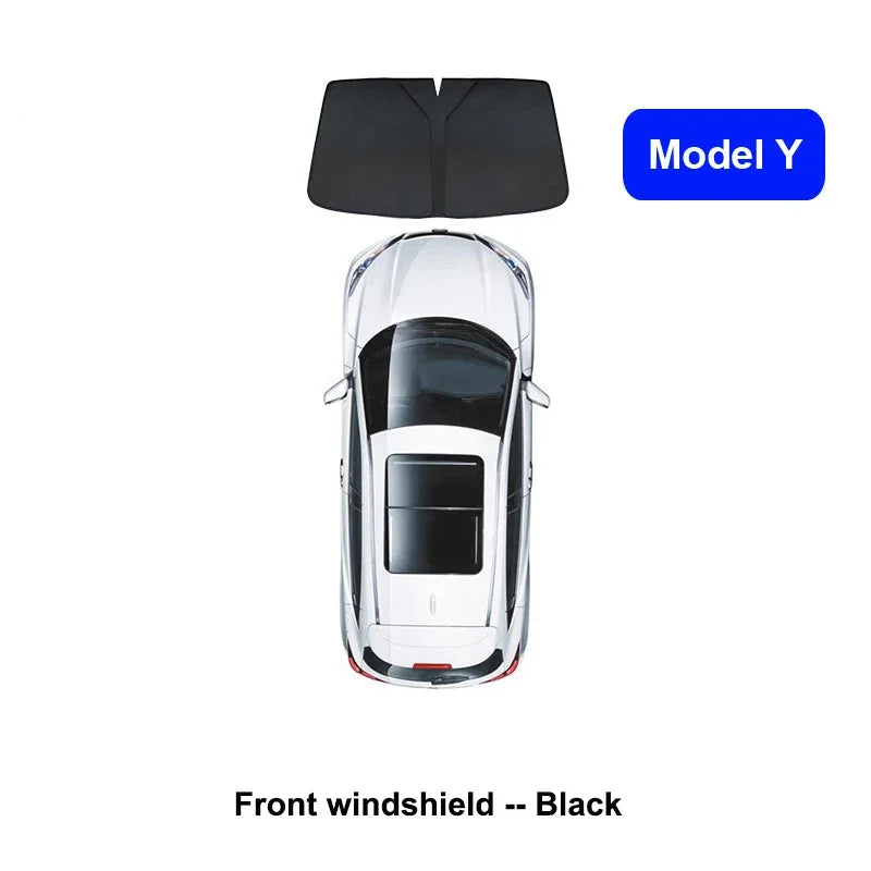 Privacy Full Cover Car Sunshade For Tesla Model Y 2024 Glass Roof Sun Shade Window Sunroof UV Shield Camping Travel Accessories