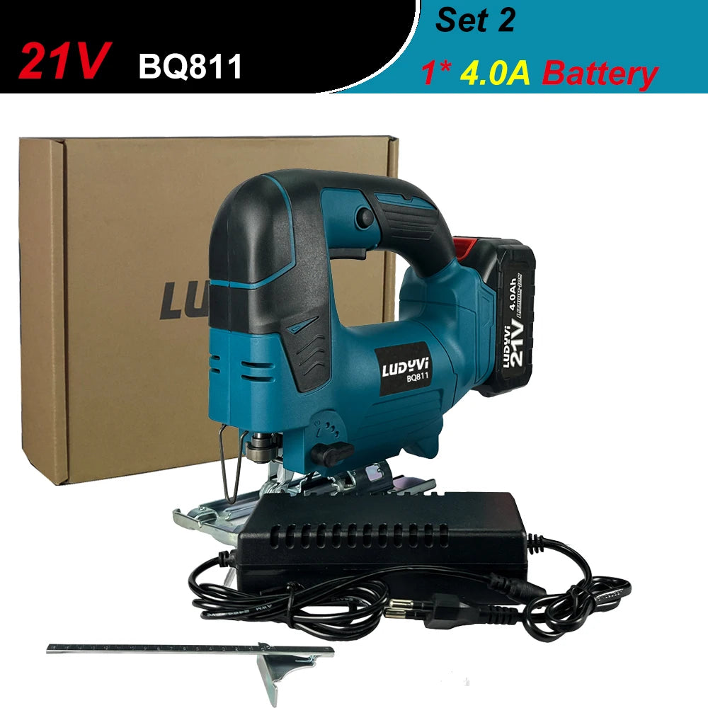 65mm 2900RPM Cordless Electric Jig Saw 3 Variable Speed 21V Battery Jigsaw Multifunctional Electric Tool