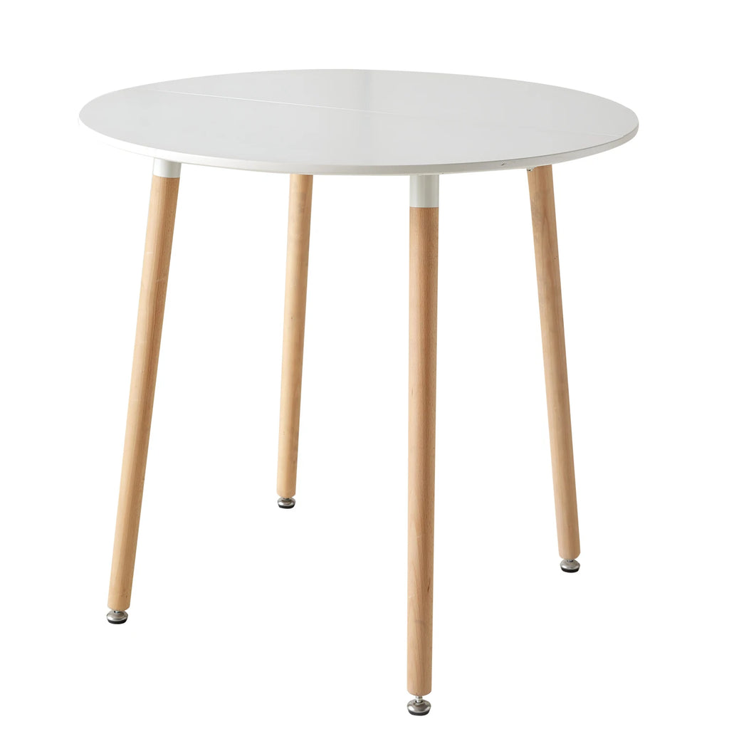 EGOONM Nordic Round / Rectangular Table Solid Wood Family Small Living Room Simple Modern Dining Table White