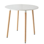 EGOONM Nordic Round / Rectangular Table Solid Wood Family Small Living Room Simple Modern Dining Table White