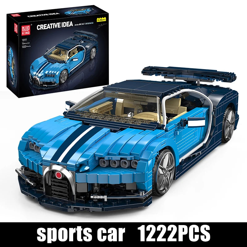 Mould King 10111 Technical MOC Blue Sport Racing Car Building Block Set - Kids Christmas Gift | AlluCanFind