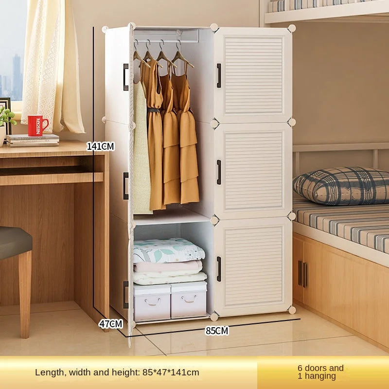 Household Folding Wardrobe Simplicity Dustproof Storage Locke Closet Plastic Collapsible Clothes Cabinets Home Bedroom Furniture