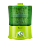 Two Layer Bean Sprouts Maker Thermostat Green Vegetable Seedling Growth Bucket Automatic Electric Sprout Bud Germinator Machine