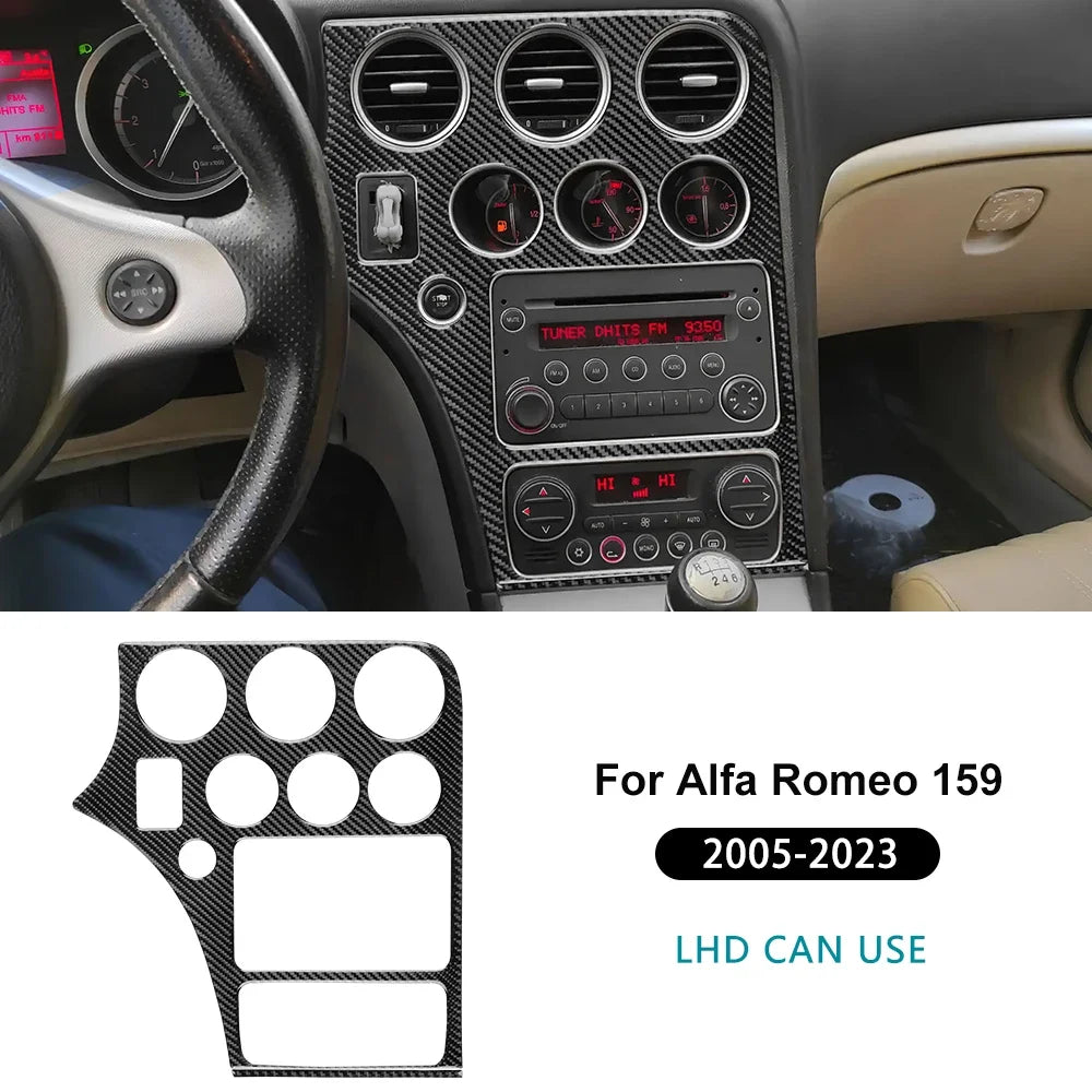 Real Soft Carbon Fiber Sticker For Alfa Romeo 159 2005-2018 2019 2020 2021 2022 2023 LHD RHD Car Center Console Panel Frame Trim