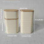 Wooden Efficient Pantry Storage And Lid Food Storage Jar - Sealed Kitchen Organizer Container With Lid For Organization