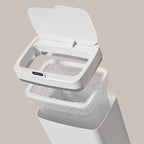 18L Smart Bathroom Trash Can Automatic Bagging Electronic Trash Can White Touchless Narrow Smart Sensor Garbage Bin Smart Home
