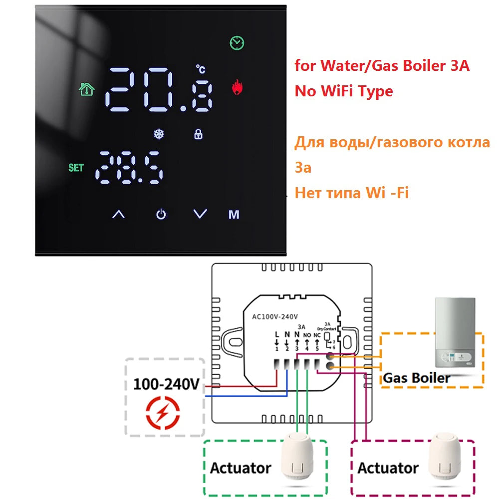 Smart Temperature Remote Controller M3H Tuya WiFi Thermostat 3A 16A LCD Display Touch Screen for Water/Electric Floor/Gas Boiler