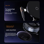 Magnetic Car Phone Holder 360° Degree Rotation Foldable Phone Mount Suction Cup Car Navigation Phone Holder Anti-Shake Bracket