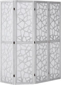 Wood Room Divider, 4 Panel Wood Folding Privacy Screen, 66.9 Inches Tall Indoor Carved Wooden Partition, Portable Decoration