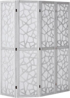 Wood Room Divider, 4 Panel Wood Folding Privacy Screen, 66.9 Inches Tall Indoor Carved Wooden Partition, Portable Decoration