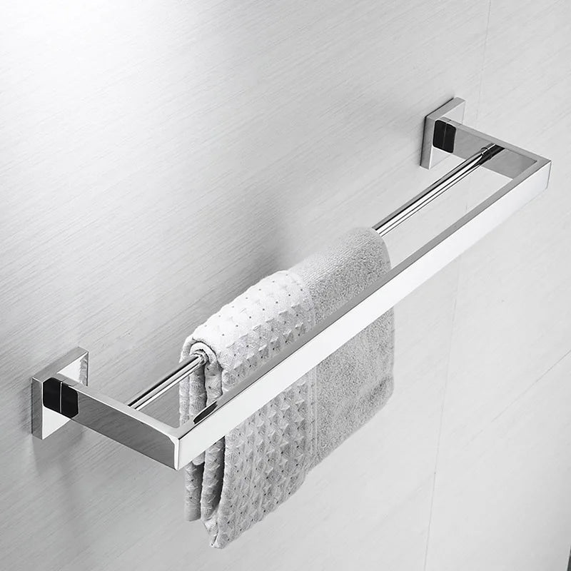 Chrome Polished Bathroom Hardware Mirror Chrome Polished Towel Rack Toilet Paper Holder Towel Bar Hook Bathroom Accessories