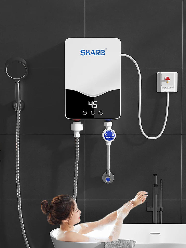 110V/220V Electric Hot Water Heater 5500W Instant Tankless Water Heater Bathroom Shower Multi-purpose Household Hot-Water Heater