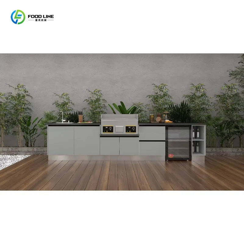 Customized Outdoor kitchen independent workbench waterproof environmentally friendly 304 stainless steel cabinet