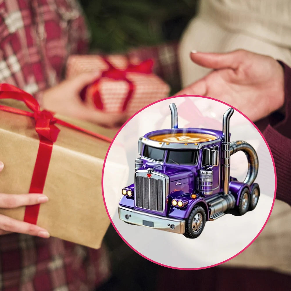 Durable Truck Coffee Mug 11 Ounces Handcrafted Coffee Cup Semi-trailer Shaped Semi Truck Semi-Truck Coffee Mugs Men Coffee Cup
