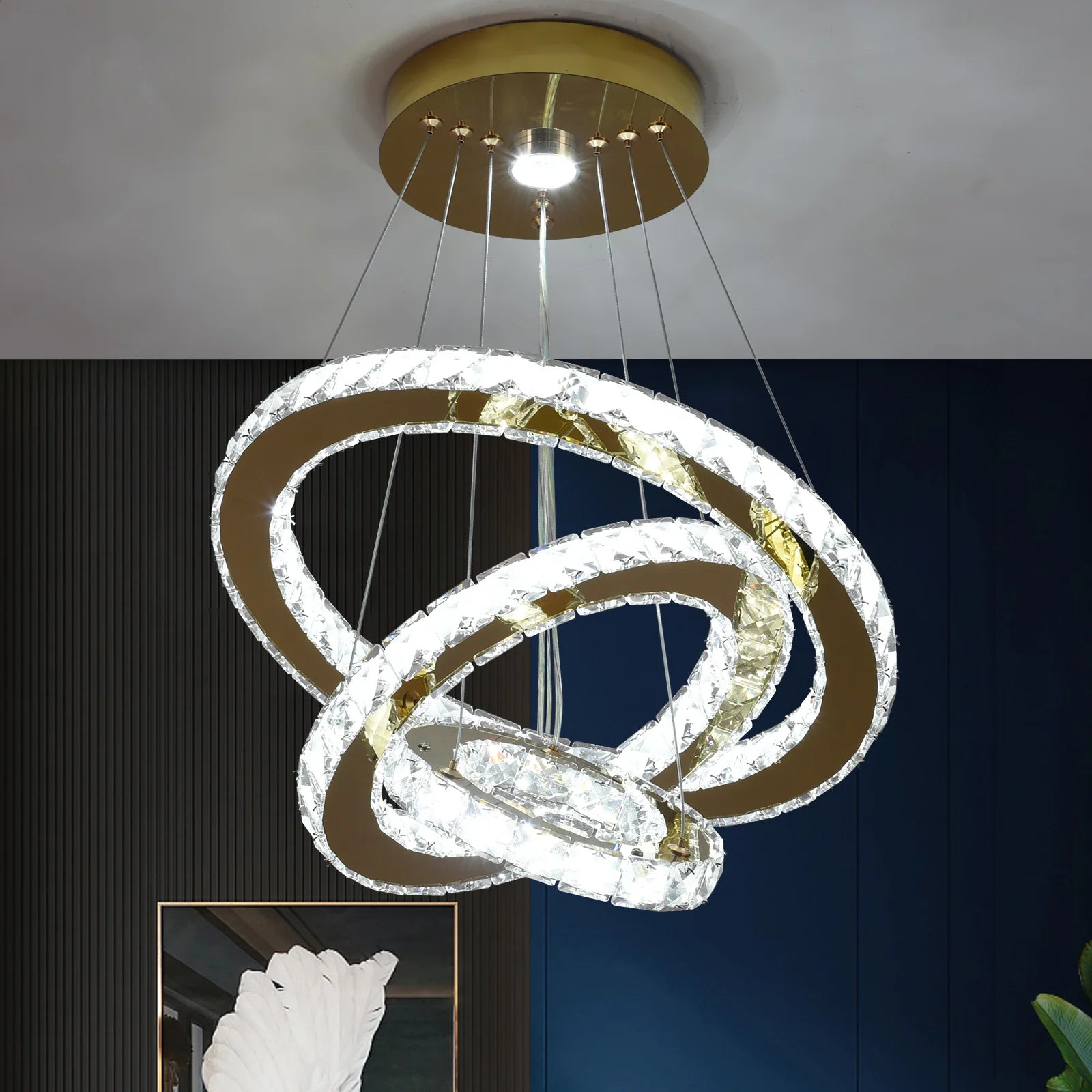 Crystal Pendant Light Led Chandelier Modern Ceiling Hanging Lamp Living Dining Room Nordic Kitchen Island Decor Lustre Fixture