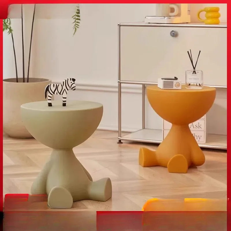 Creative sofa side table removable coffee table cream style simple household living room round table side table small table rack