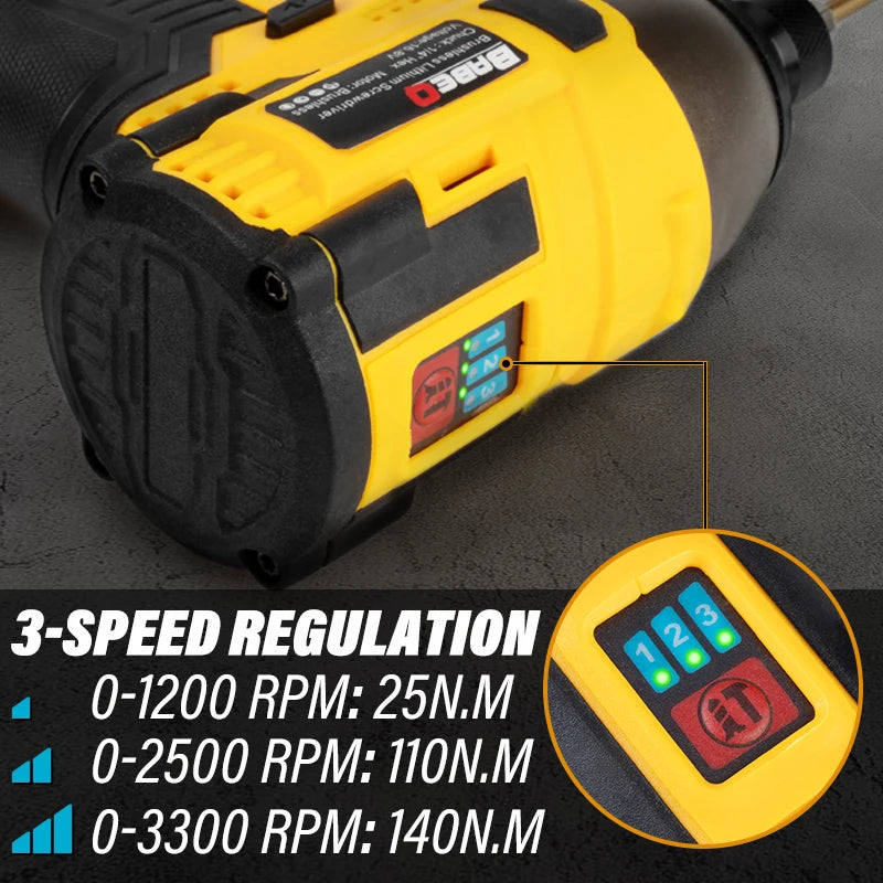 BABEQ 16.8V Brushless Electric Screwdriver 3 Speed Mini Cordless Screwdriver for Household Disassembly Torque Repair Tools